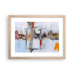 Plagát v ráme zo svetlého duba - Paličkou po vode - 40x30 cm
