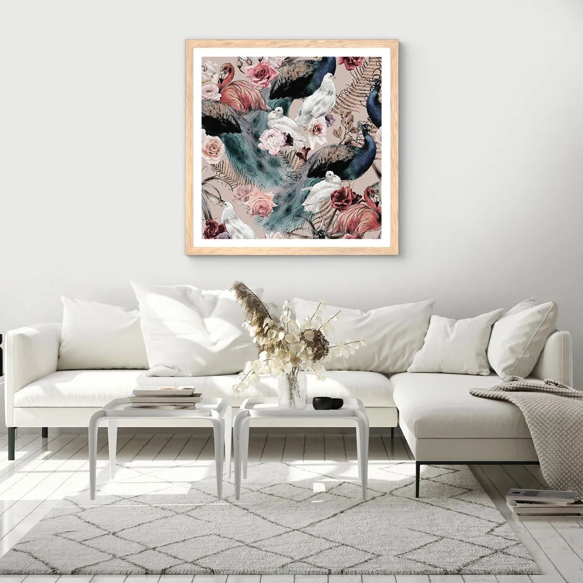 Plagát v ráme zo svetlého duba - V palácovej záhrade - 40x40 cm