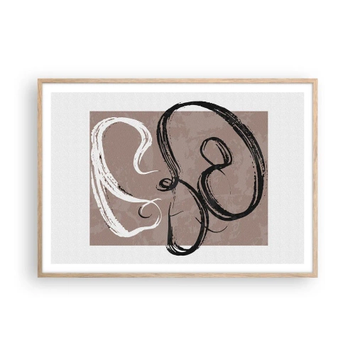 Plagát v ráme zo svetlého duba - Kompozícia – hľadanie úplnosti - 100x70 cm