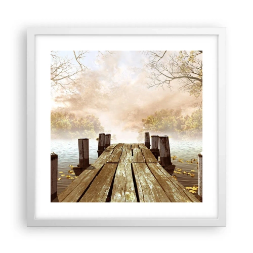 Plagát v bielom ráme - Jemný smútok jesene - 40x40 cm