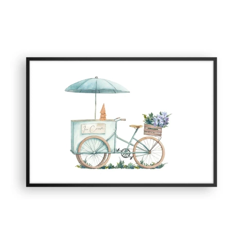 Plagát v čiernom ráme - Sladká spomienka na leto - 91x61 cm