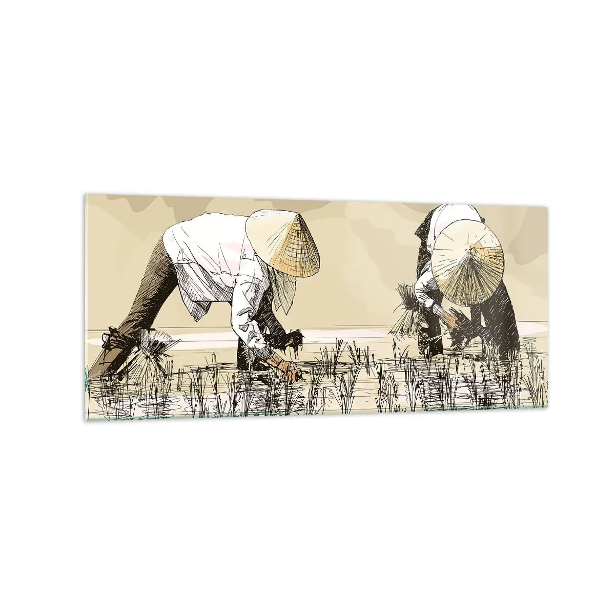 Obraz na skle - Úspešný zber - 120x50 cm