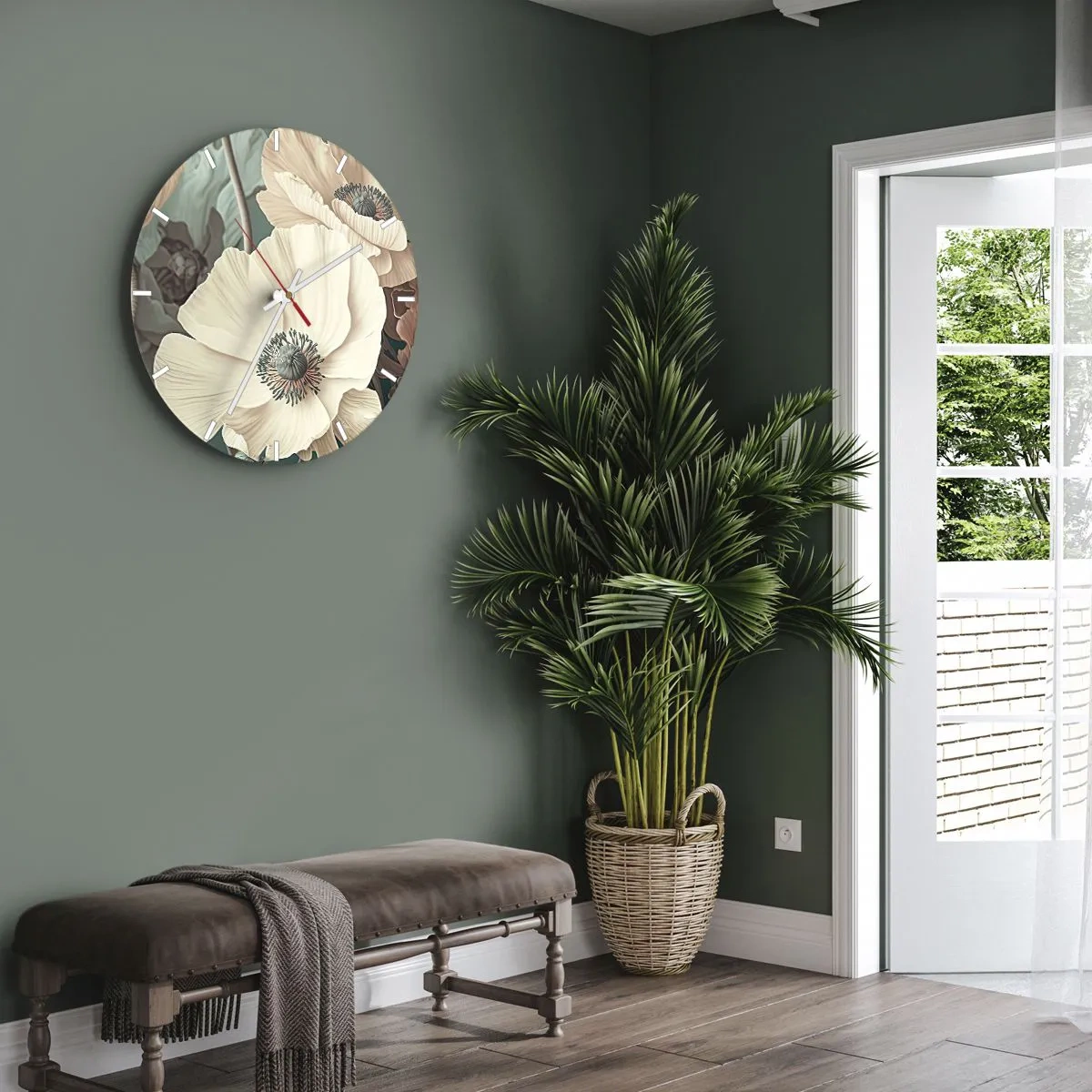 Nástenné hodiny - Šepot makov - 30x30 cm