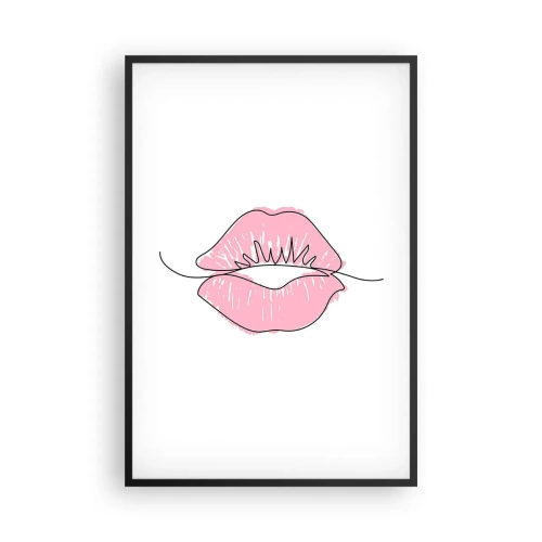 Plagát v čiernom ráme - Si pripravený na bozk? - 61x91 cm