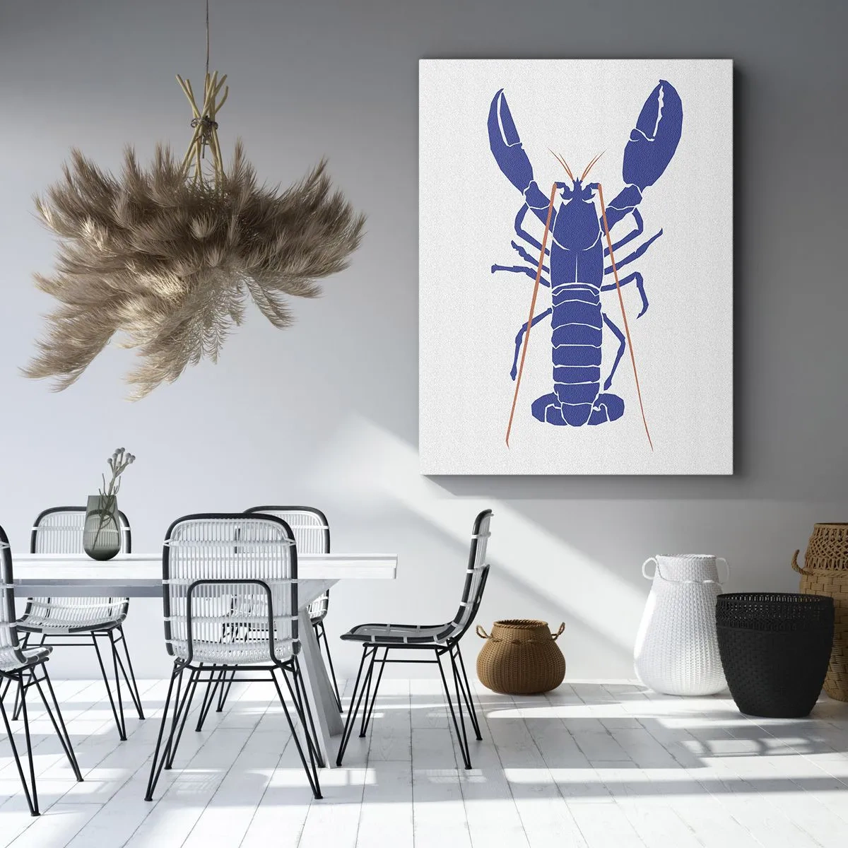 Obraz na plátne - Elegantný modrý homár - 50x70 cm