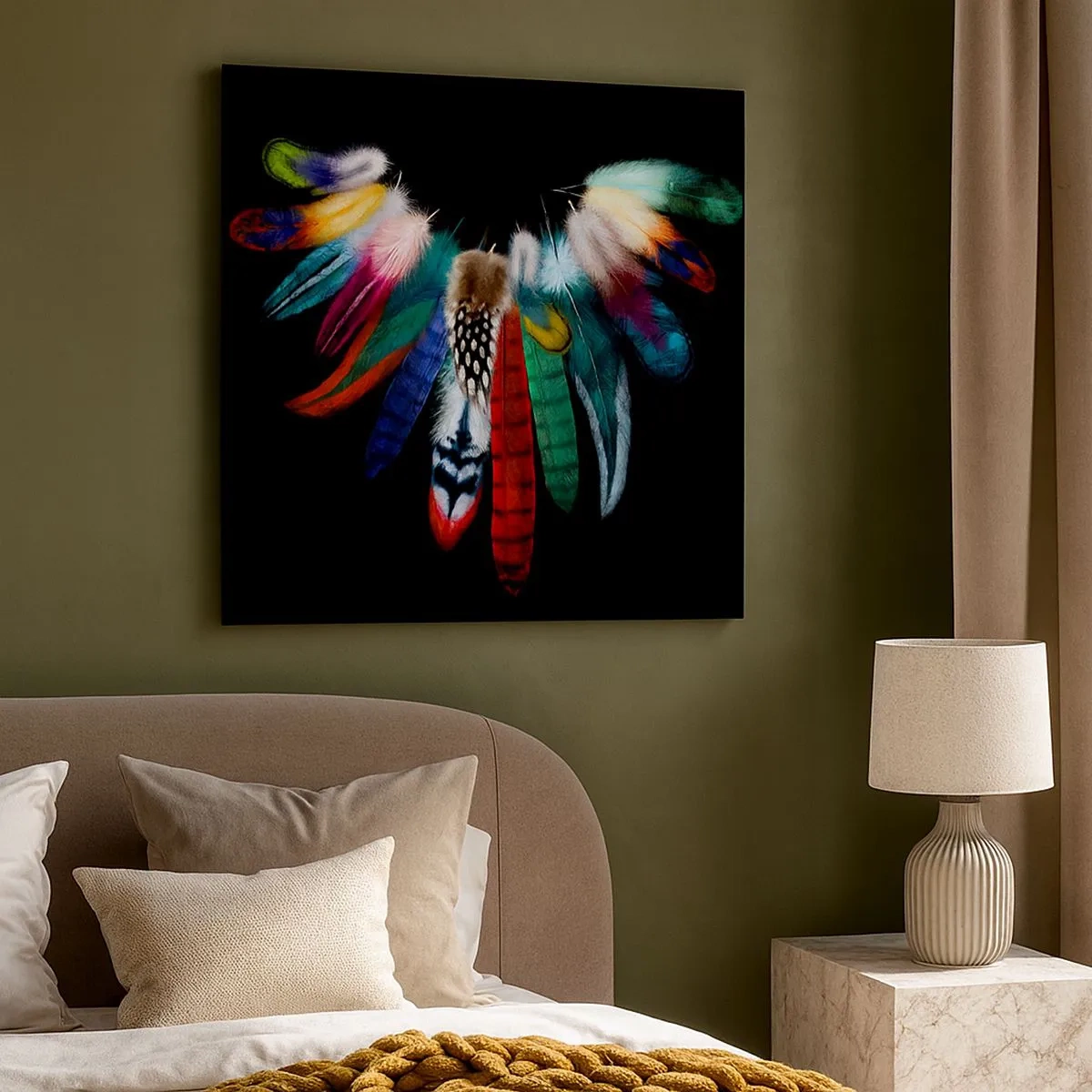 Obraz na plátne - Indiánsky náhrdelník - 30x30 cm