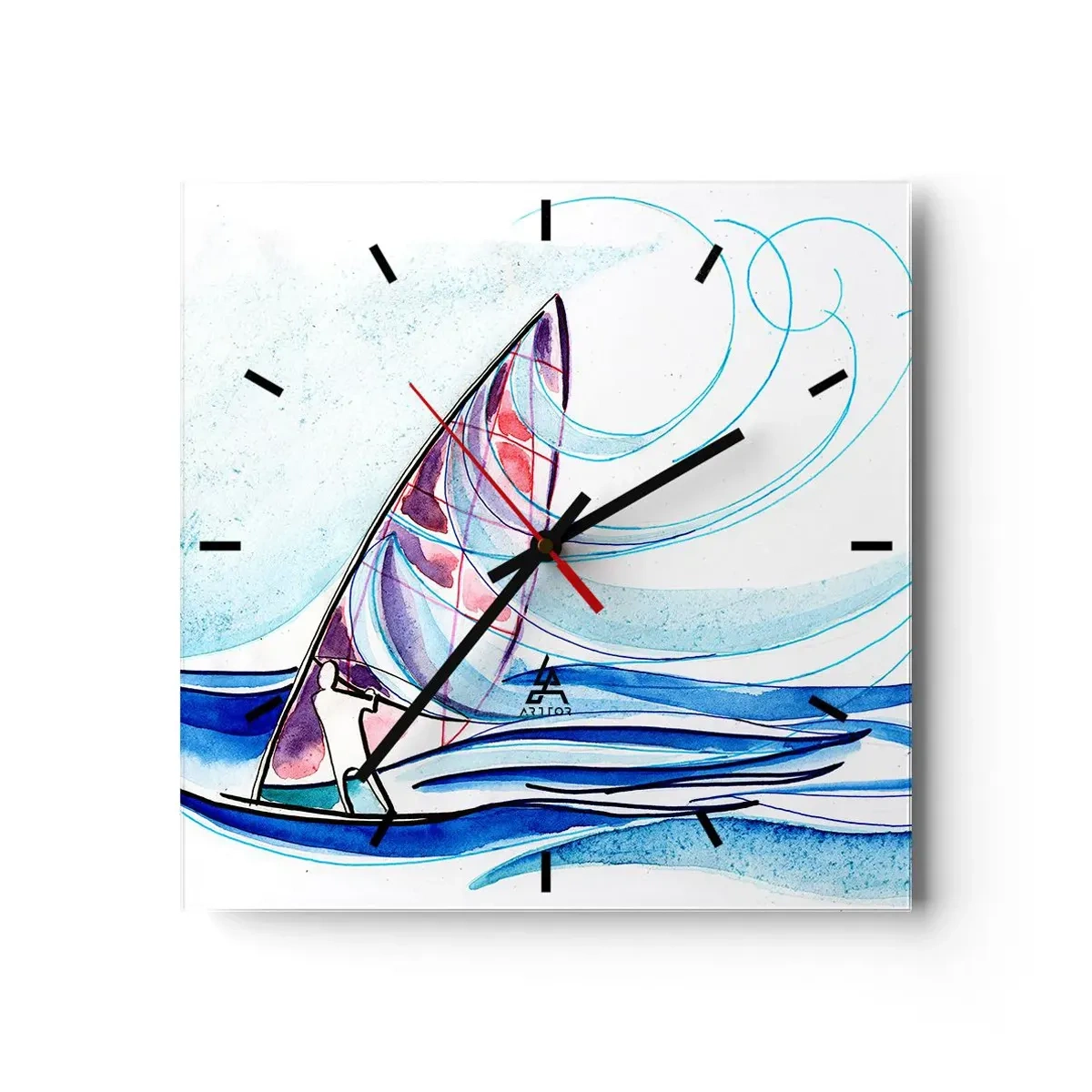 Nástenné hodiny - S vetrom v rytme vĺn - 30x30 cm