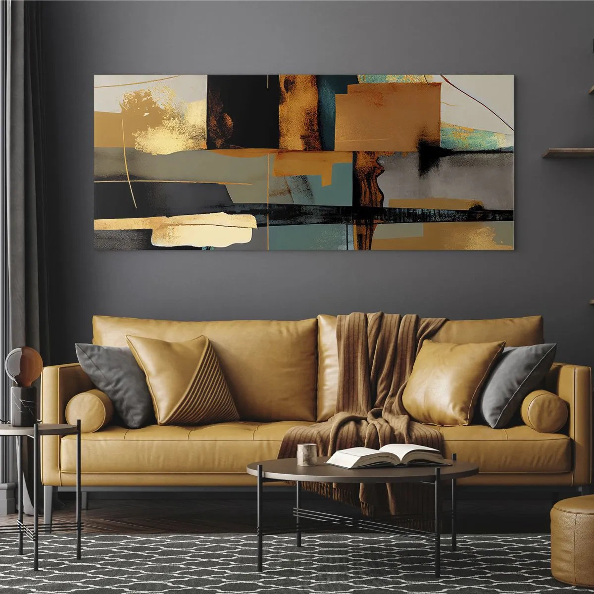 Obraz na skle - Abstrakcia – svetlo a tieň - 100x40 cm