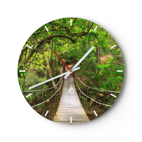 Nástenné hodiny - Lebo na záhrade rastú popínavé rastliny - 40x40 cm