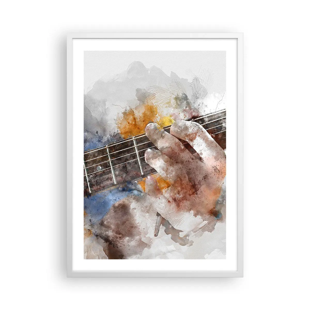 Plagát v bielom ráme - Poézia medzi strunami - 50x70 cm