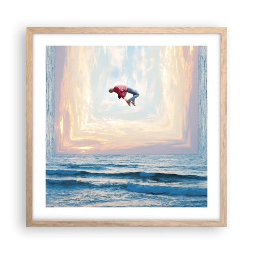Plagát v ráme zo svetlého duba - Do inej dimenzie - 50x50 cm