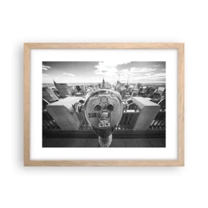 Plagát v ráme zo svetlého duba - Mesto nad mestami - 40x30 cm