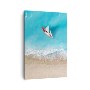 Obraz na plátne - Na hranici modrej a zlatej - 70x100 cm