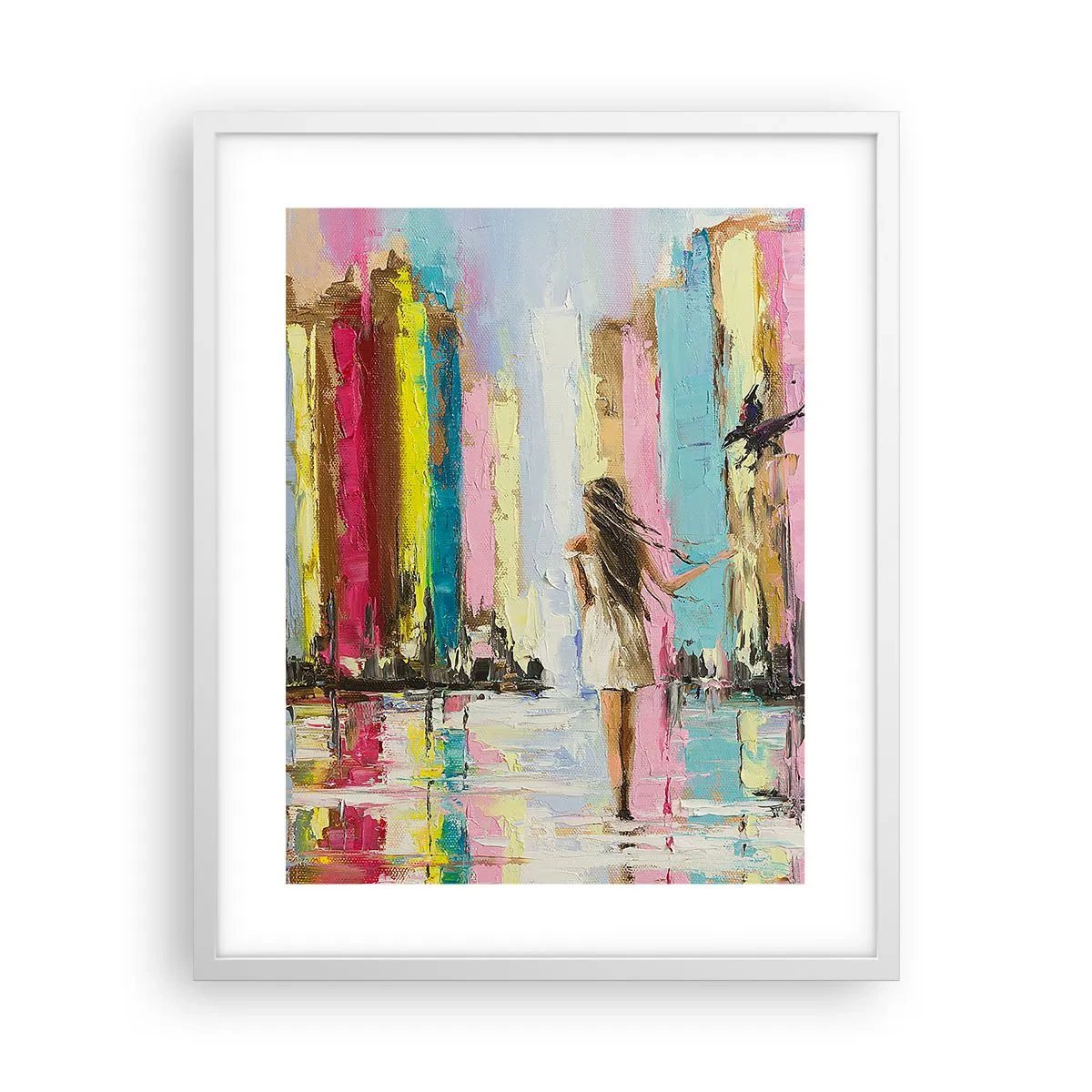 Plagát v bielom ráme - Poď so mnou - 40x50 cm