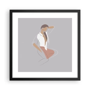 Plagát v čiernom ráme - Obrys pôvabu - 40x40 cm