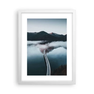 Plagát v bielom ráme - Pri vode hladkej ako zrkadlo - 30x40 cm