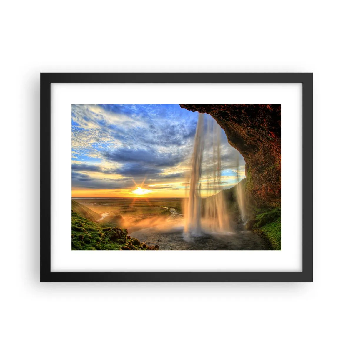 Plagát v čiernom ráme - Svet za závojom kvapiek  - 40x30 cm