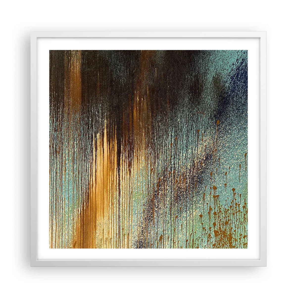 Plagát v bielom ráme - Nenáhodná farebná kompozícia - 60x60 cm