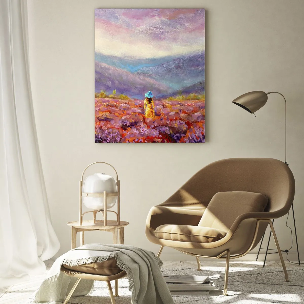 Obraz na skle - V levanduľovom svete - 50x70 cm