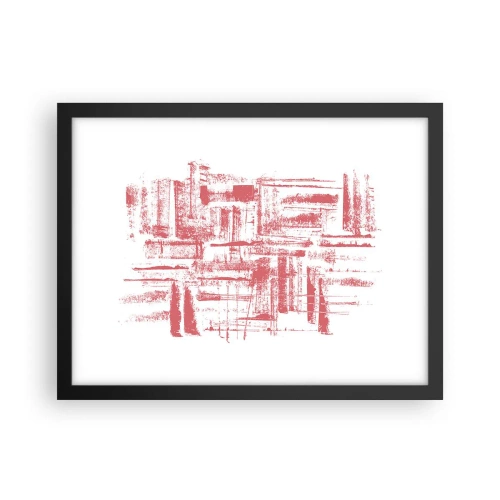Plagát v čiernom ráme - Červené mesto - 40x30 cm