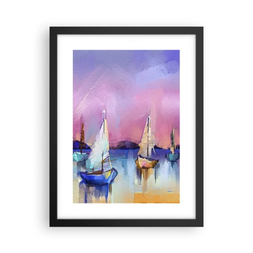 Plagát v čiernom ráme - Smer: široká voda - 30x40 cm