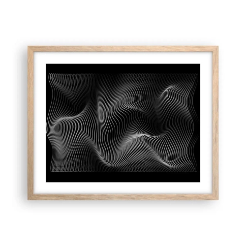 Plagát v ráme zo svetlého duba - Tanec svetla v priestore - 50x40 cm