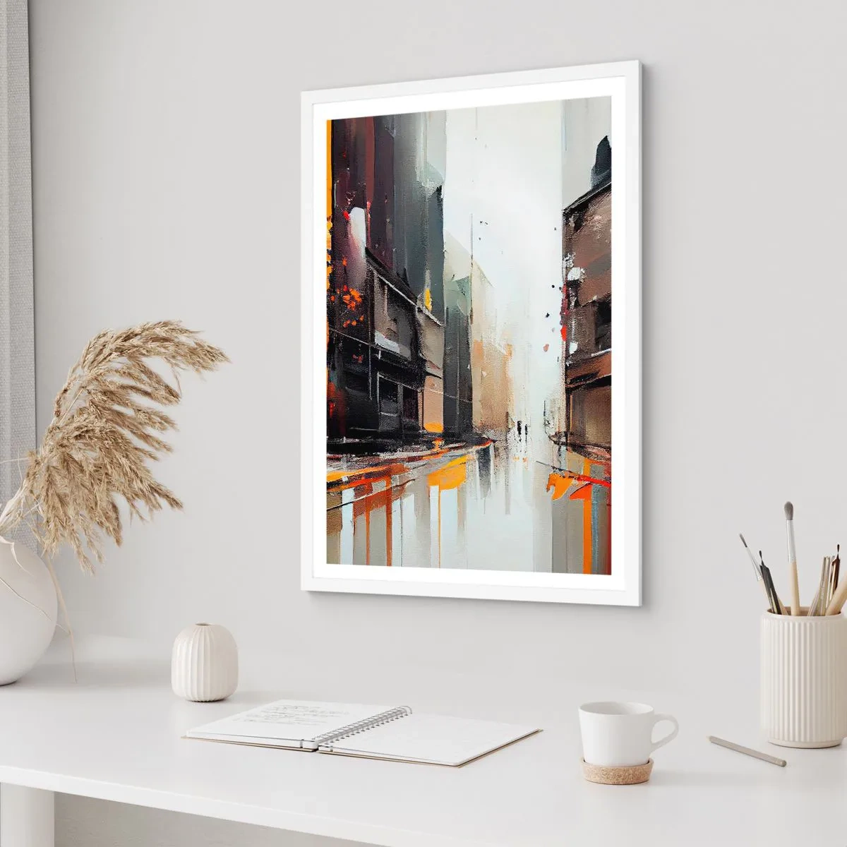 Plagát v bielom ráme - Daždivý deň - 50x70 cm
