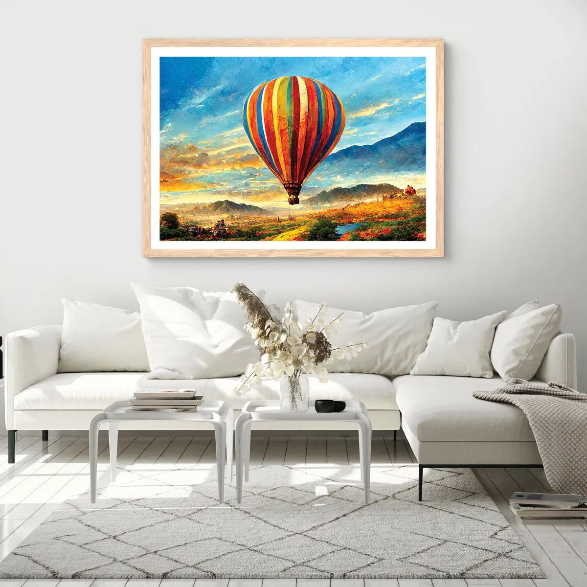 Plagát v ráme zo svetlého duba - V tichu je toho vidieť viac - 100x70 cm