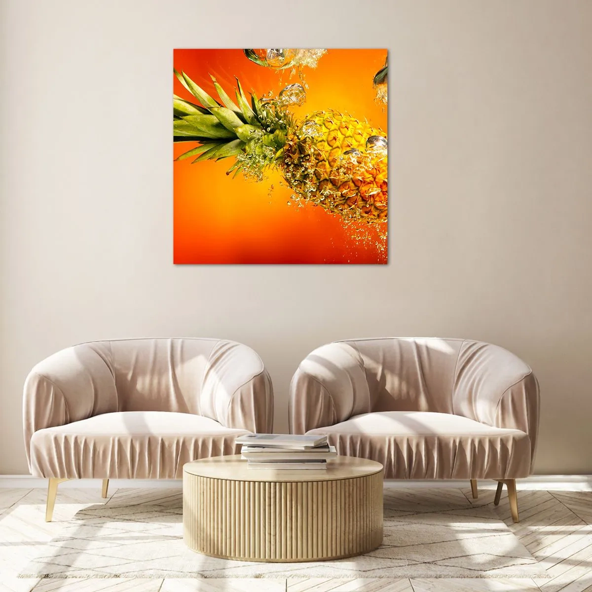 Obraz na skle - Tropická šťavnatá sviežosť - 50x50 cm