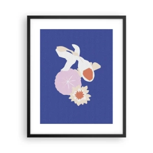 Plagát v čiernom ráme - Kompozícia kvetov a pukov - 40x50 cm