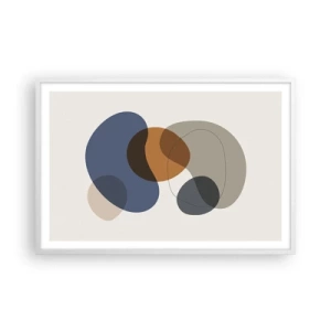 Plagát v bielom ráme - Kvapky farieb - 91x61 cm