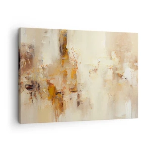 Obraz na plátne - Abstraktná kompozícia v teplých odtieňoch žltej a hnedej. - 70x50cm - Duša jantáru - Moderná nástenná dekorácia do obývacej izby a spálne ARTTOR