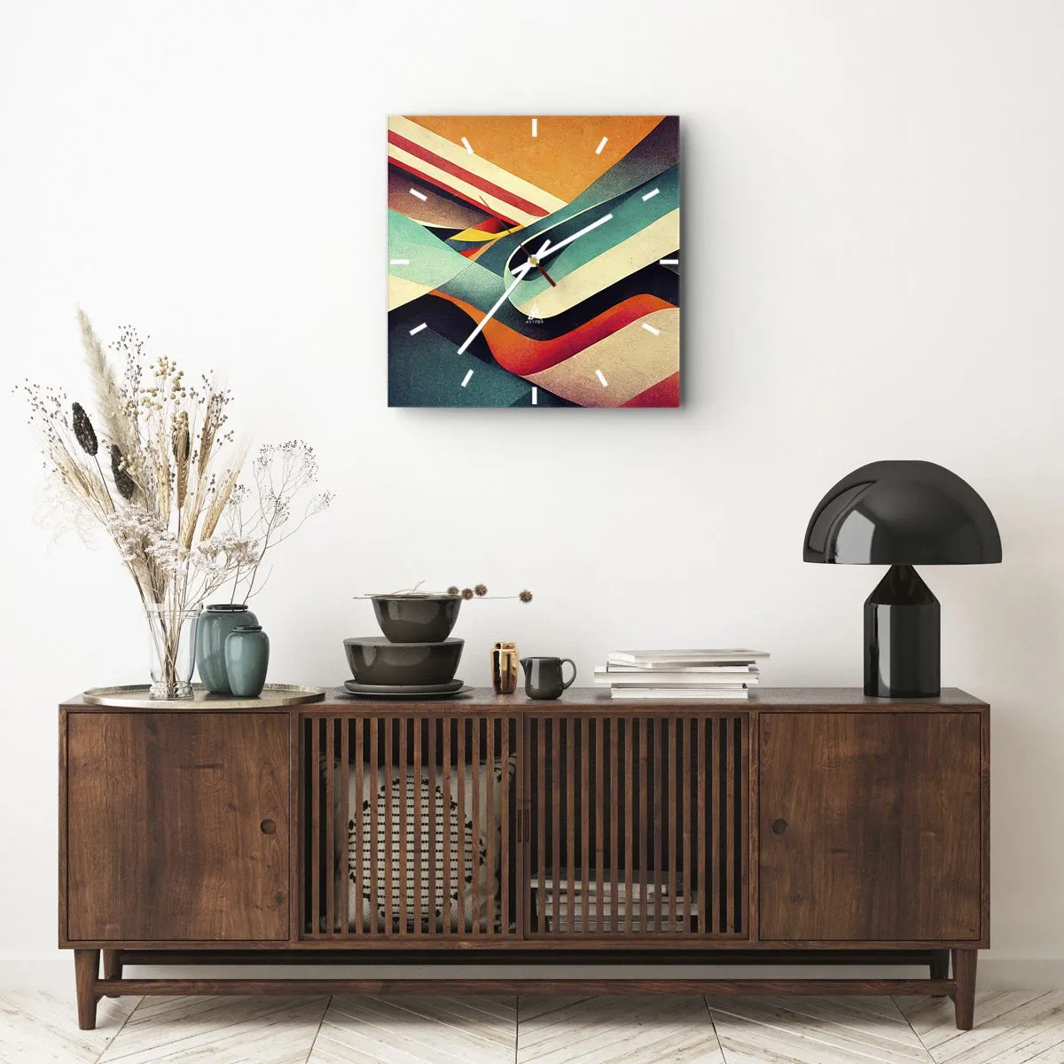 Nástenné hodiny - Intenzívna kompozícia - 30x30 cm