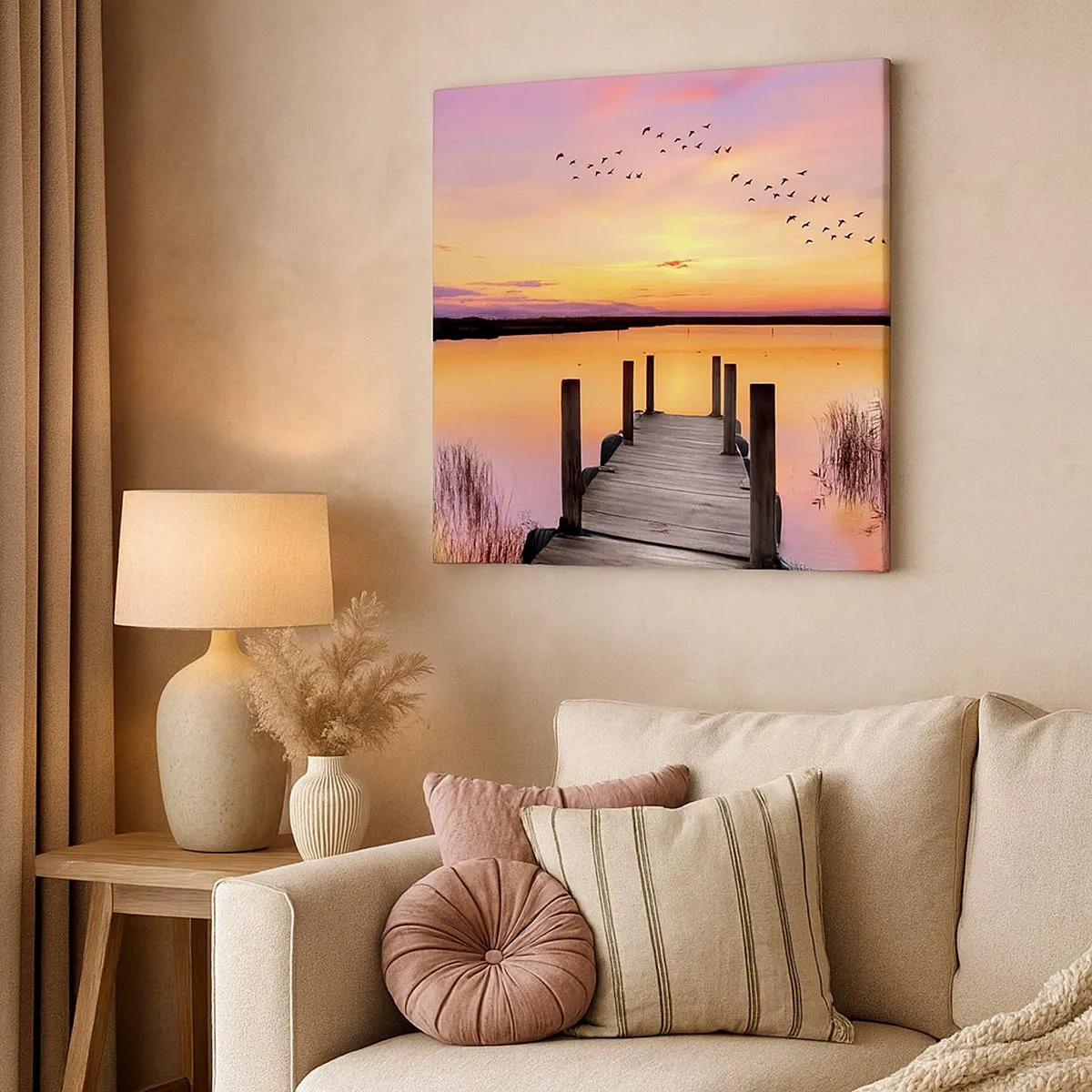 Obraz na plátne - Fialové tiché svitanie - 30x30 cm