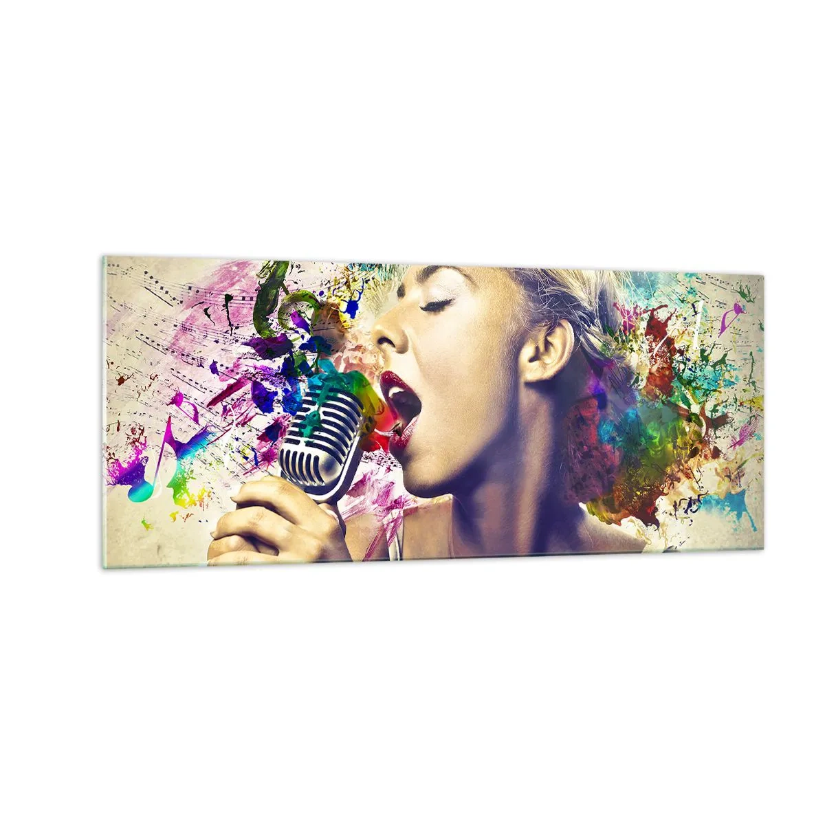 Obraz na skle - Pomaľovať hlasom svet - 100x40 cm