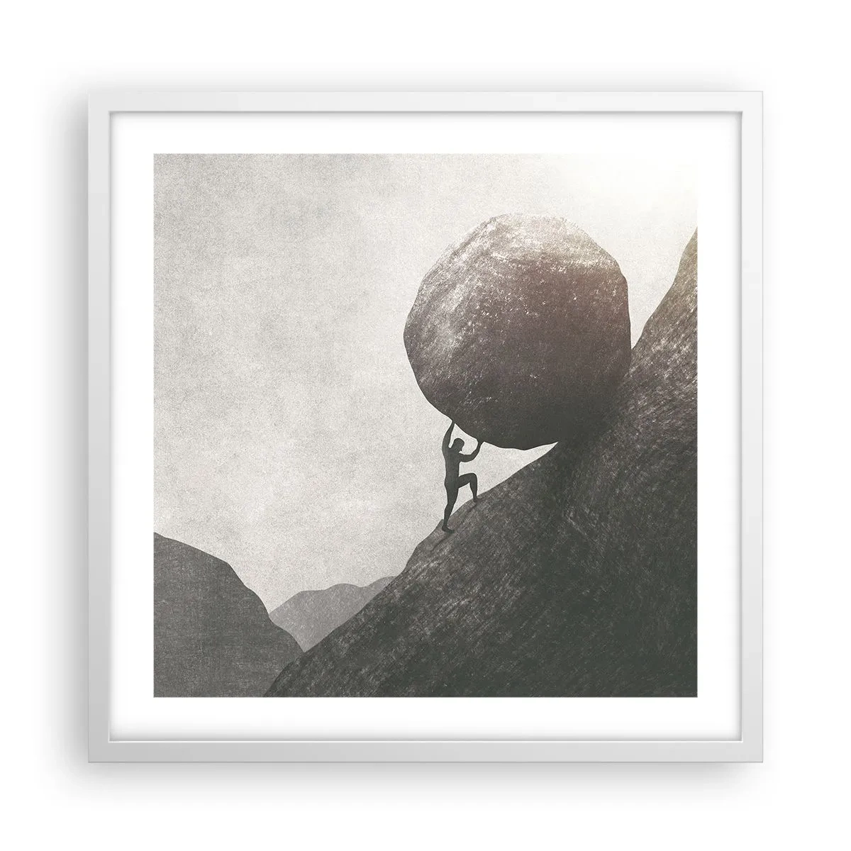 Plagát v bielom ráme - Verím, proti všetkej nádeji - 50x50 cm