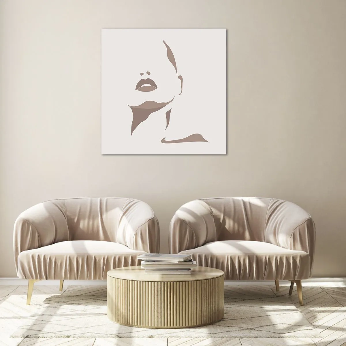 Obraz na skle - Stvorená zo svetla a tieňa - 60x60 cm