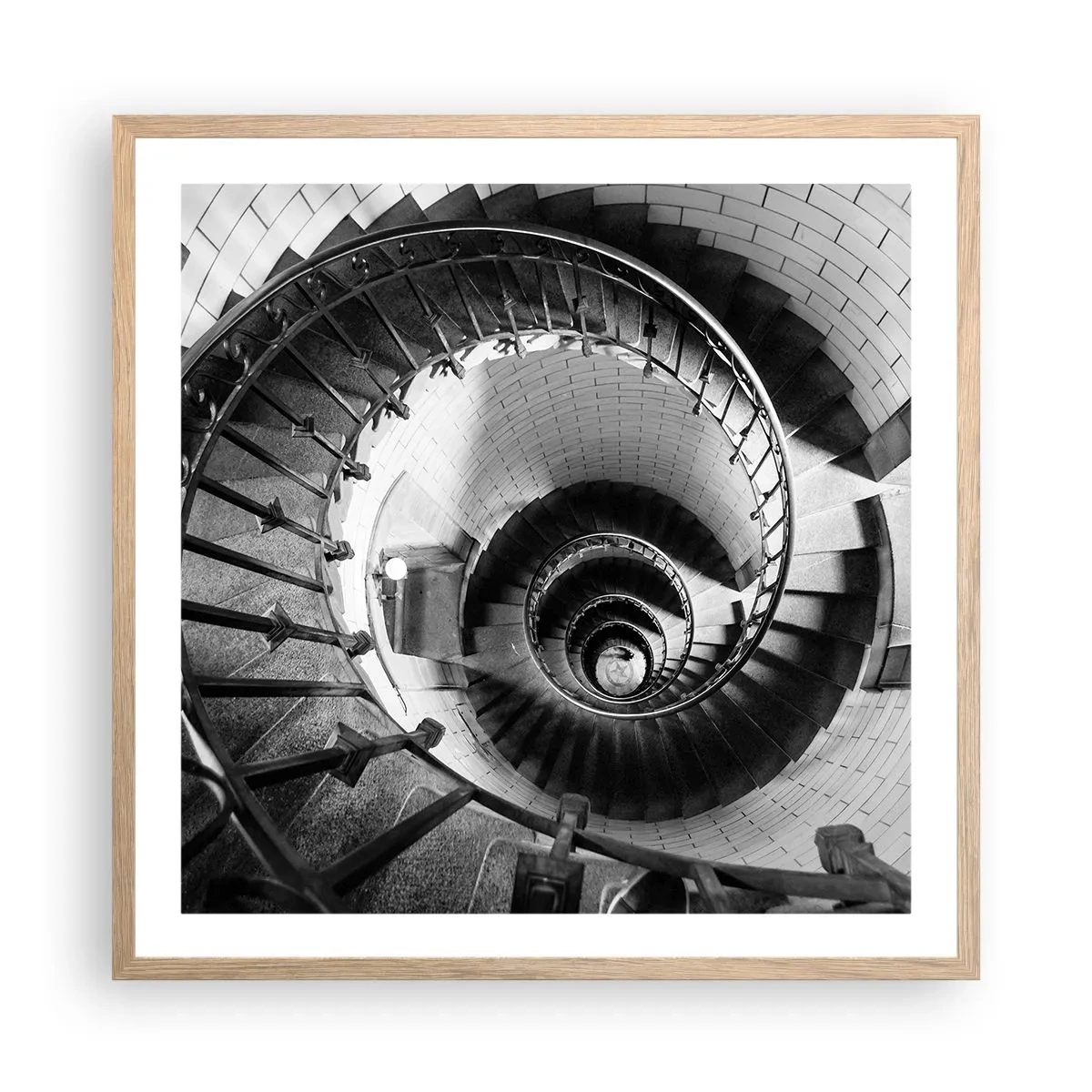 Plagát v ráme zo svetlého duba - Len vyššie a vyššie - 60x60 cm