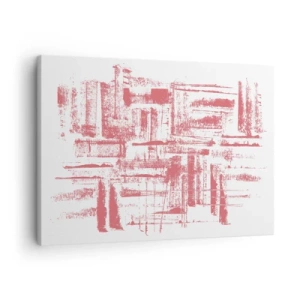 Obraz na plátne - Abstraktné ružové textúry na bielom pozadí - 70x50cm - Červené mesto - Moderná nástenná dekorácia do obývacej izby a spálne ARTTOR