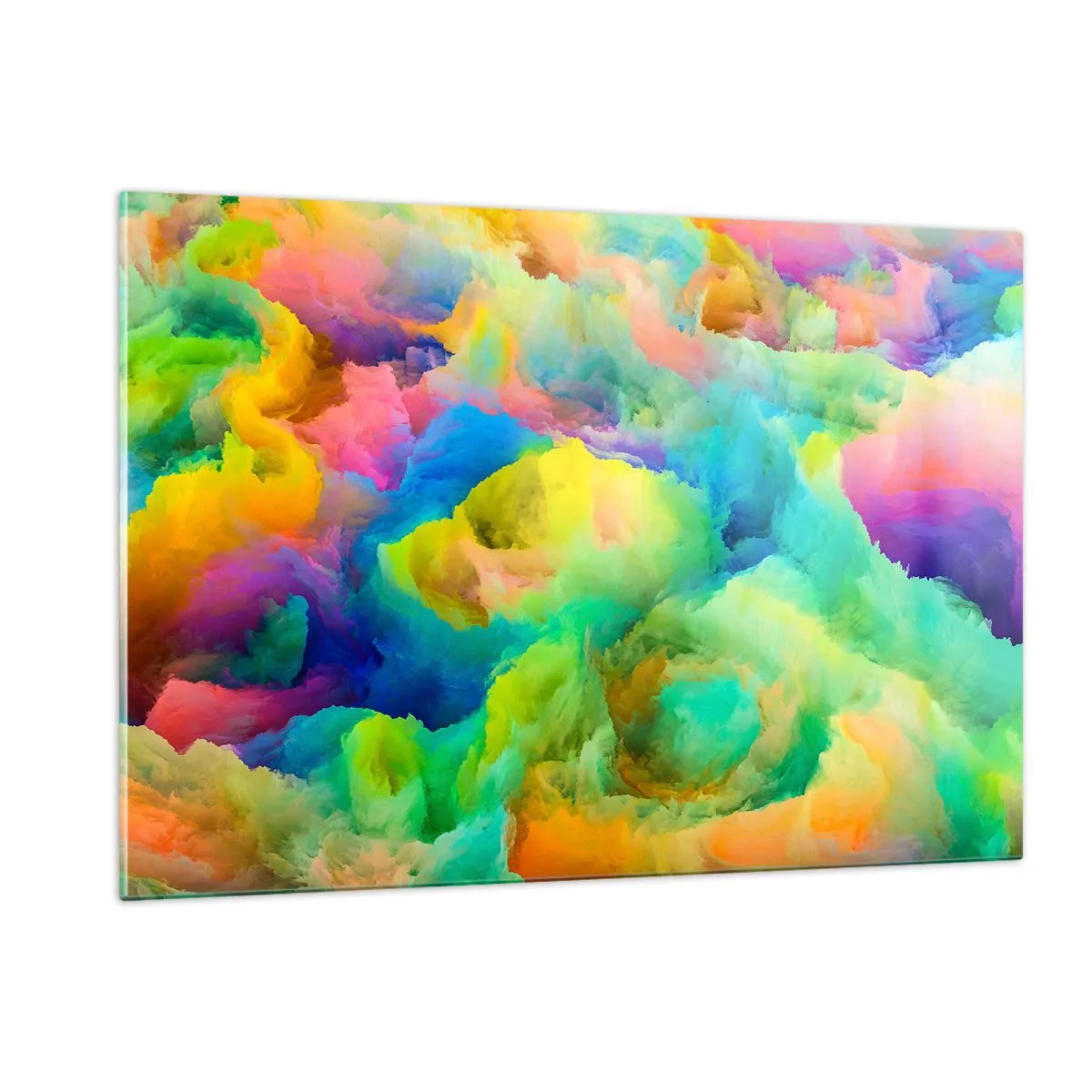 Obraz na skle - Dúhové páperie - 120x80 cm