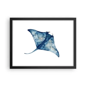 Plagát v čiernom ráme - Modrý život - 40x30 cm