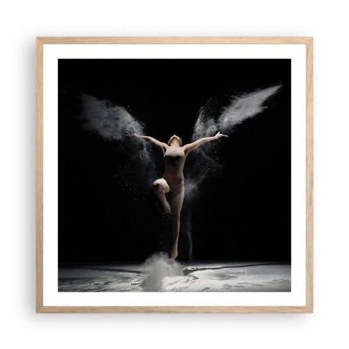 Plagát v ráme zo svetlého duba - Elfovia existujú - 60x60 cm