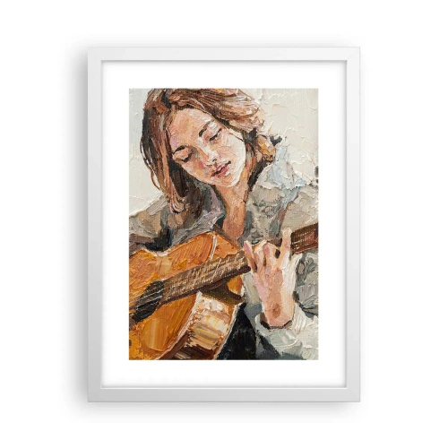 Plagát v bielom ráme - Koncert pre gitaru a dievčenské srdce - 30x40 cm
