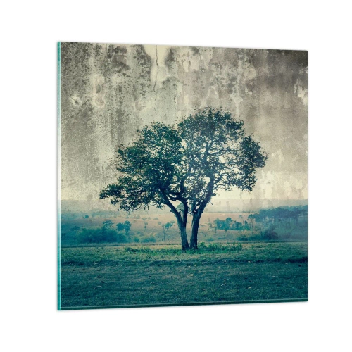Obraz na skle - Jabloň na modrom poli? - 30x30 cm