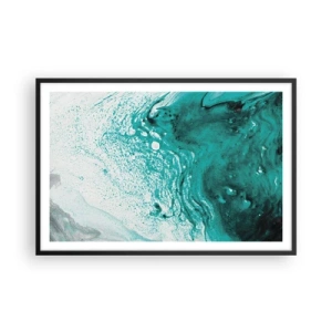 Plagát v čiernom ráme - Prepadnúť sa v bielej a tyrkysovej - 91x61 cm