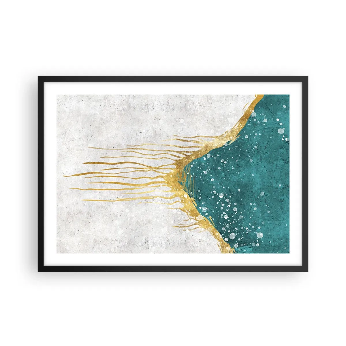 Plagát v čiernom ráme - Zlatý príliv - 70x50 cm