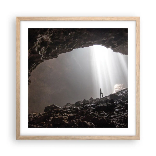 Plagát v ráme zo svetlého duba - Svetelná jaskyňa - 50x50 cm
