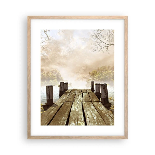 Plagát v ráme zo svetlého duba - Jemný smútok jesene - 40x50 cm