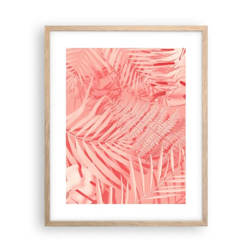 Plagát v ráme zo svetlého duba - Ružový koncept - 40x50 cm