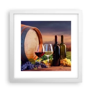 Plagát v bielom ráme - Tu má život chuť - 30x30 cm